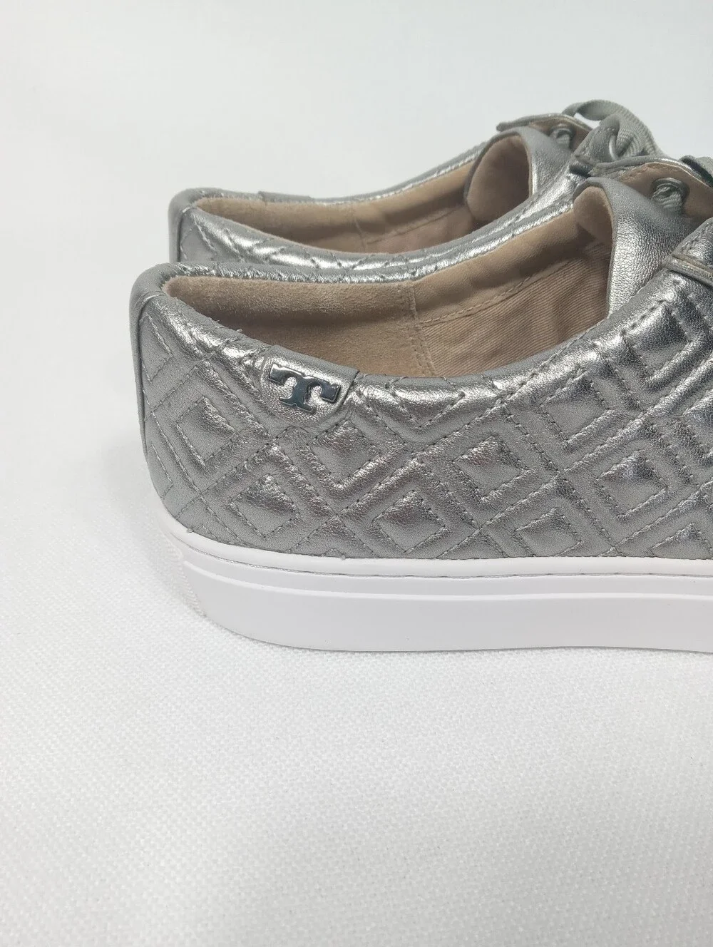 TORY BURCH Marion Quilted Metallic Leather Sneakers Women's Size 9 M